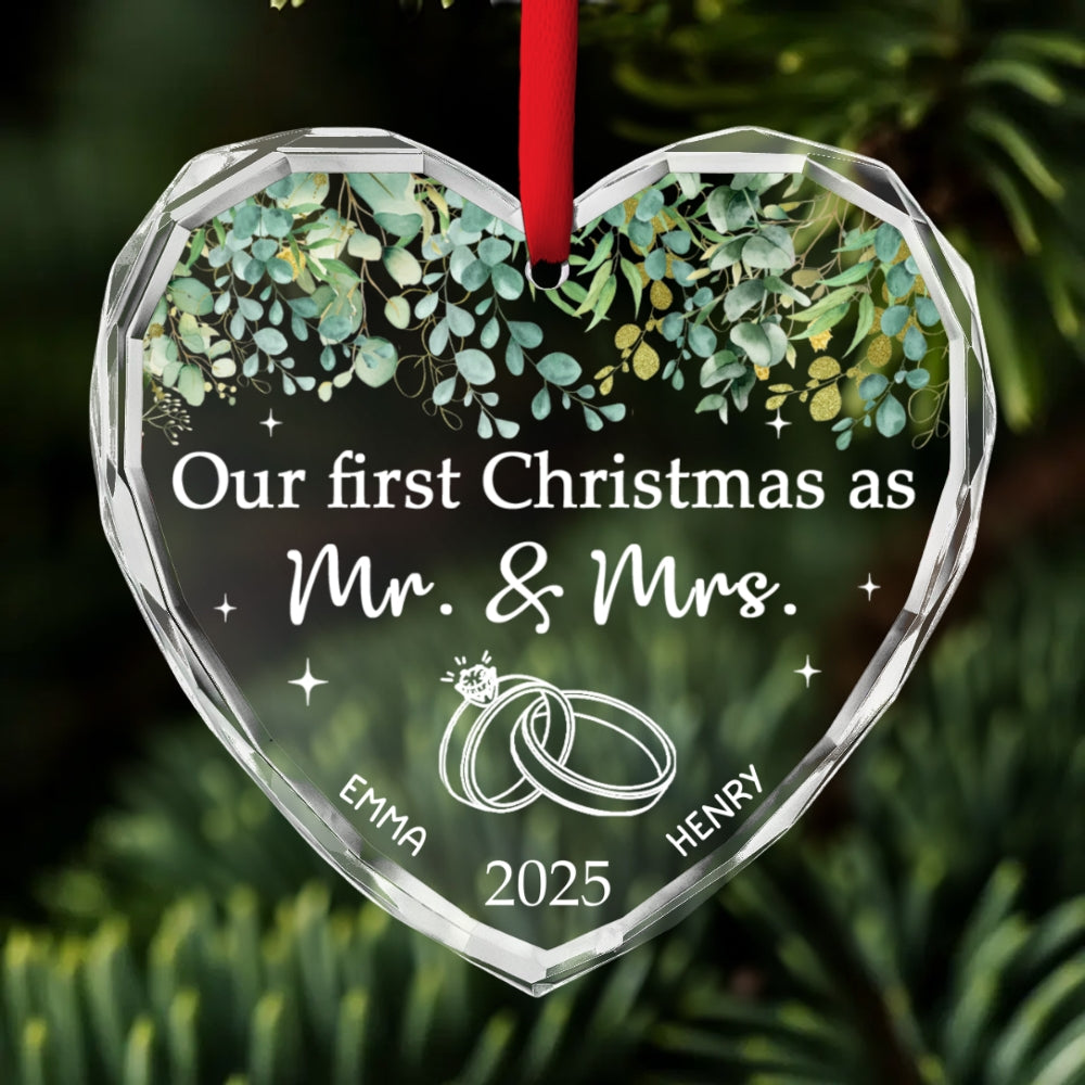 Our Wedding - Personalized Custom Glass Ornament