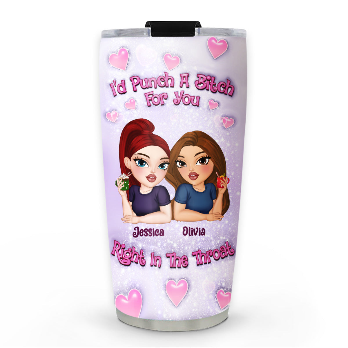 Bestie Together - Personalized Custom 3D Inflated Effect Tumbler