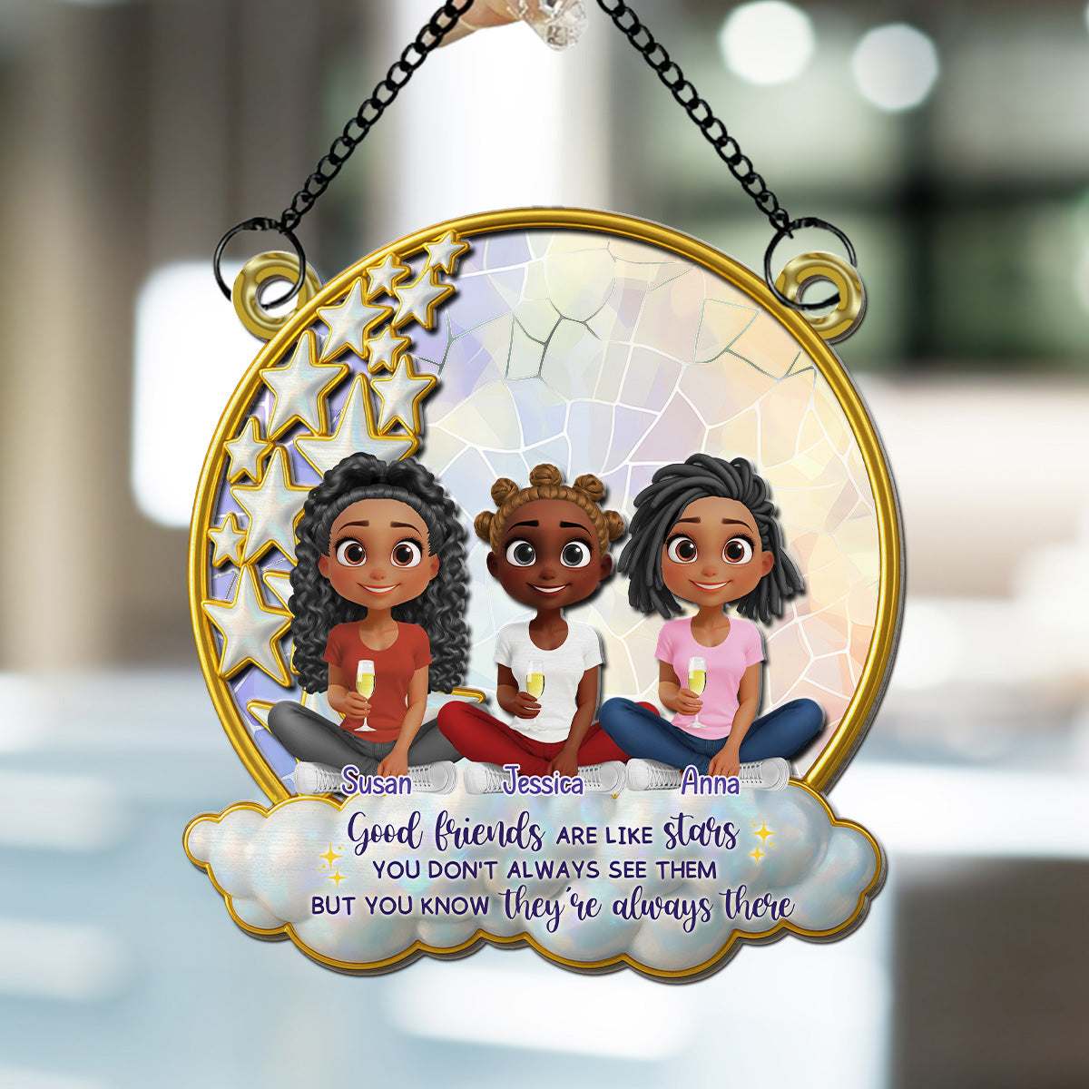 Good Friends Are Like Stars - Personalized Custom Suncatcher