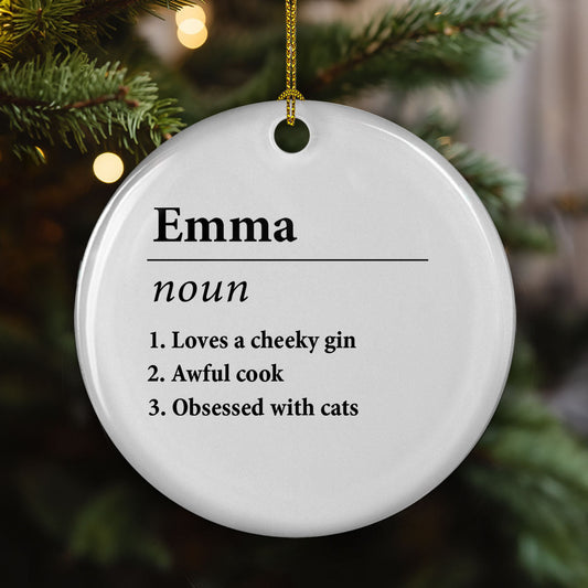 Personal Definition - Personalized Custom Ceramic Ornament