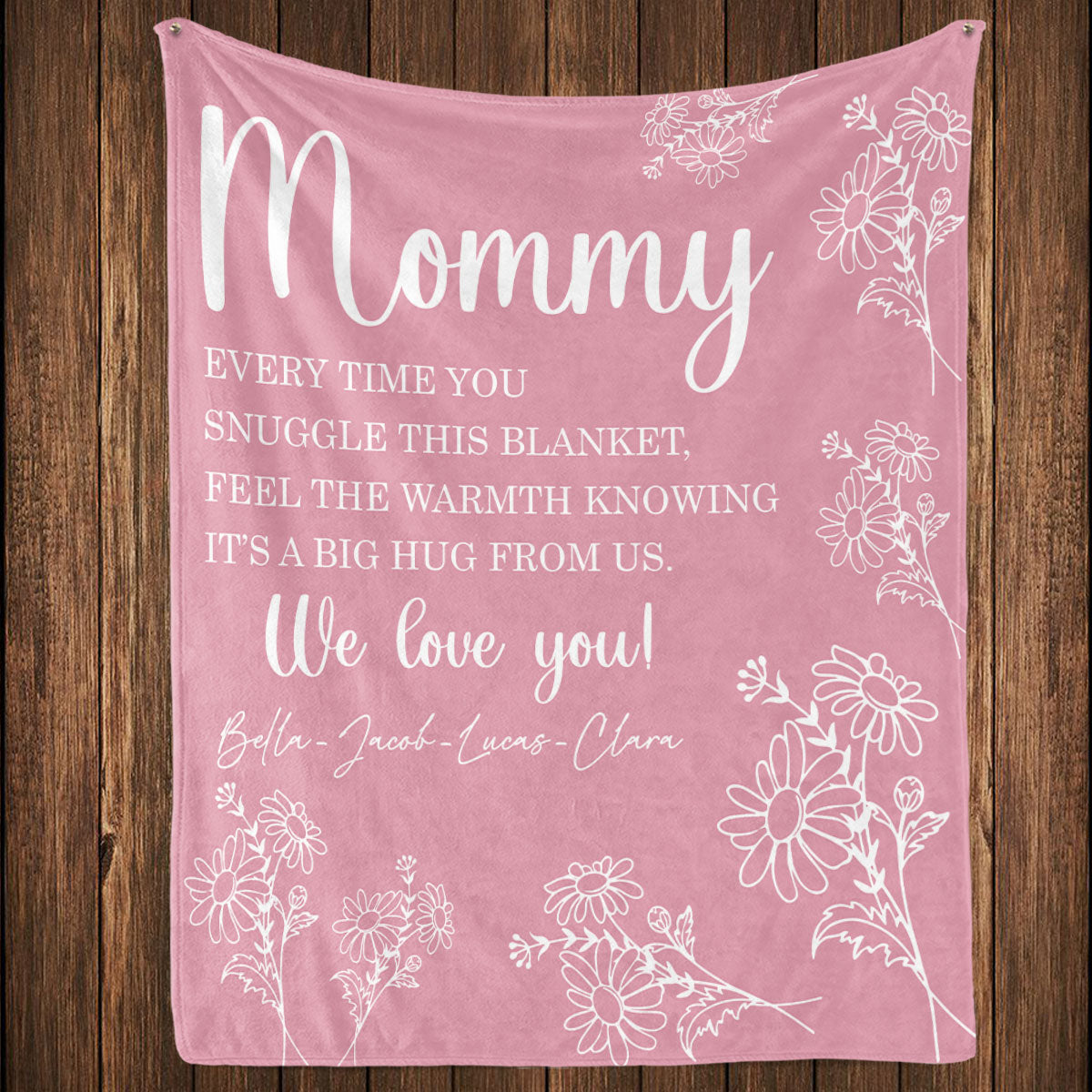 We Love You Mommy - Personalized Custom Fleece Blanket