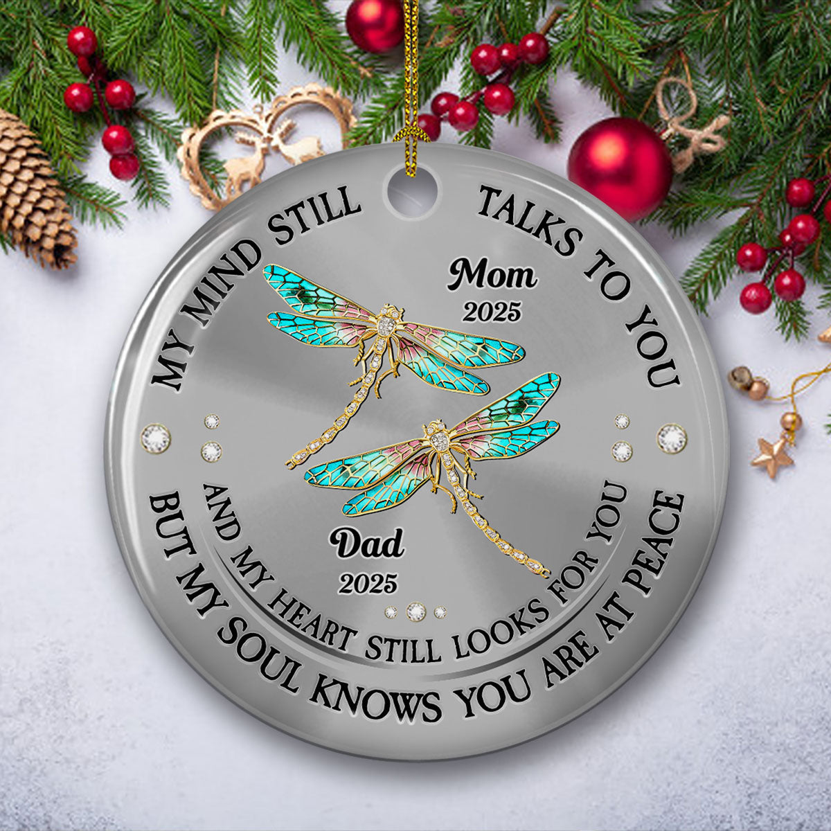 My Soul Knows You Are At Peace - Personalized Custom Ceramic Ornament