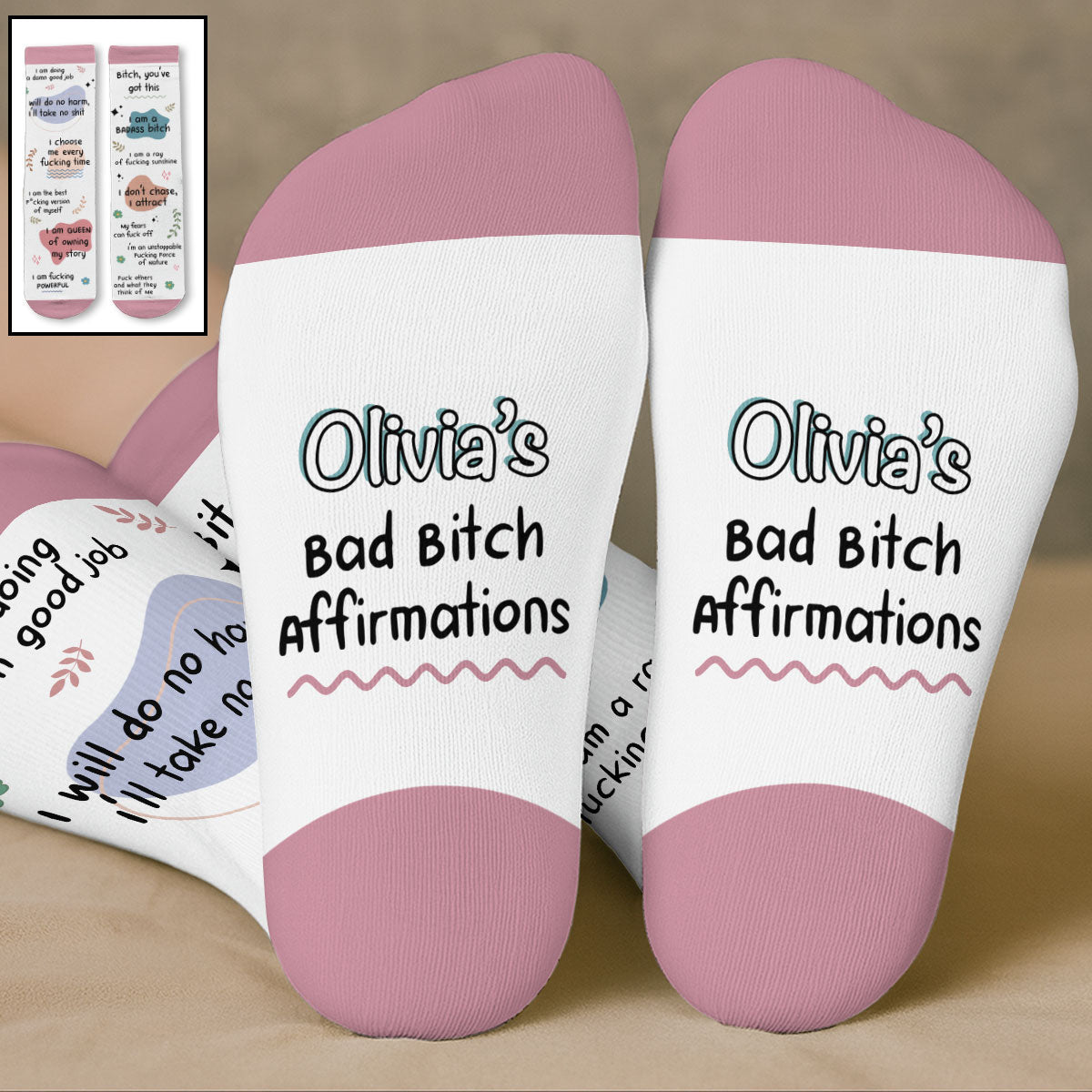 Funny Affirmations - Personalized Custom Crew Socks