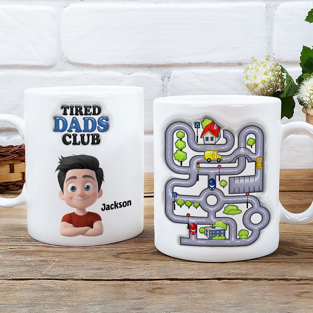 Tired Dads Club - Personalized Custom 3D Inflated Effect Mug