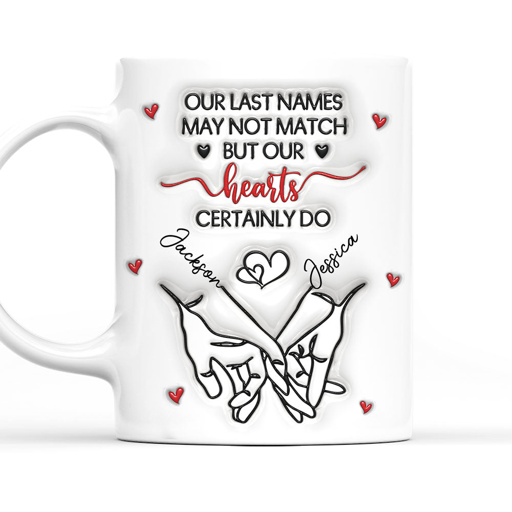 Our Hearts Truly Match - Personalized Custom 3D Inflated Effect Mug