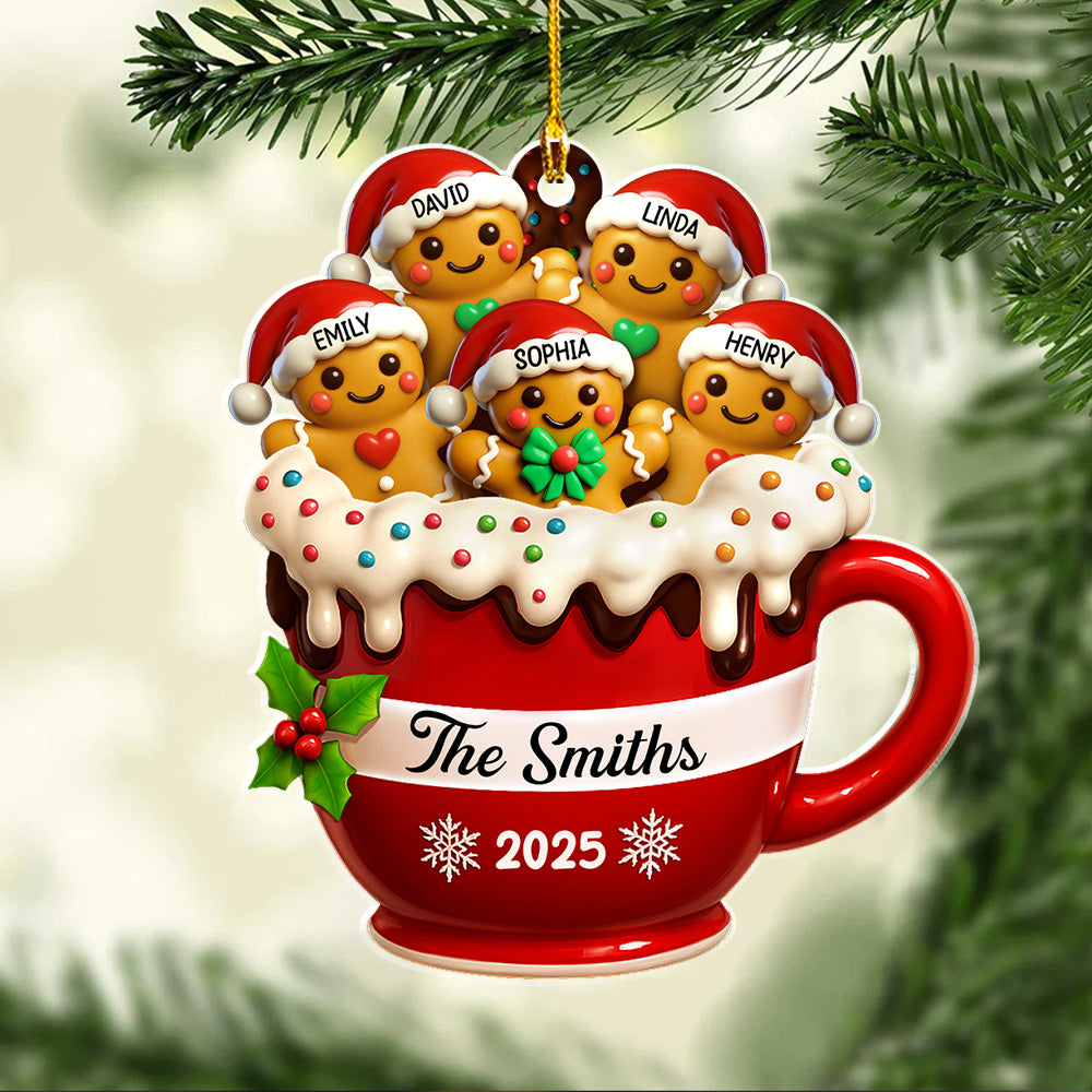 Gingerbread Family 2 - Personalized Custom Acrylic Ornament