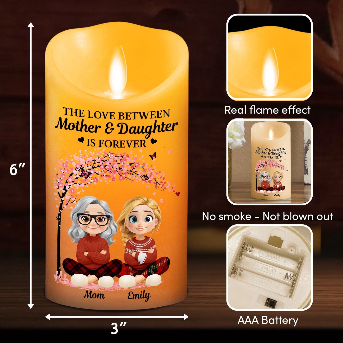 Love Between Us Lasts Forever - Personalized Custom LED Candle
