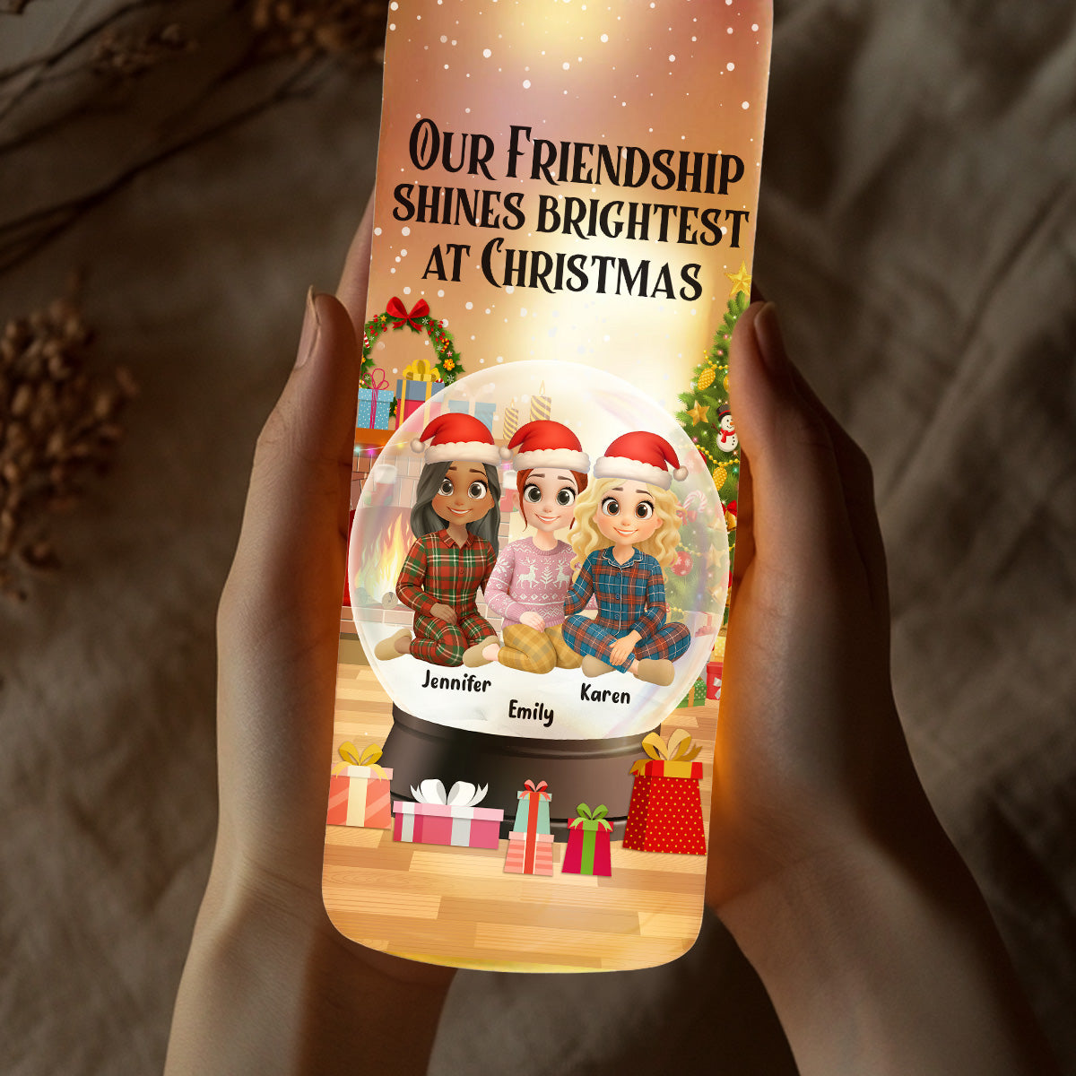 Our Friendship Shines Brightest - Personalized Custom Bottle Lamp