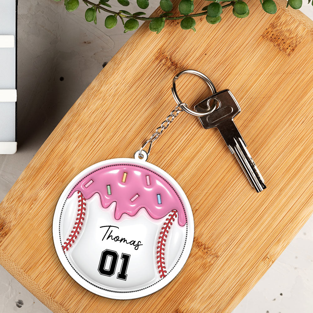 Baseball Unites The Team  - Personalized Custom 3D Inflated Effect Acrylic Keychain