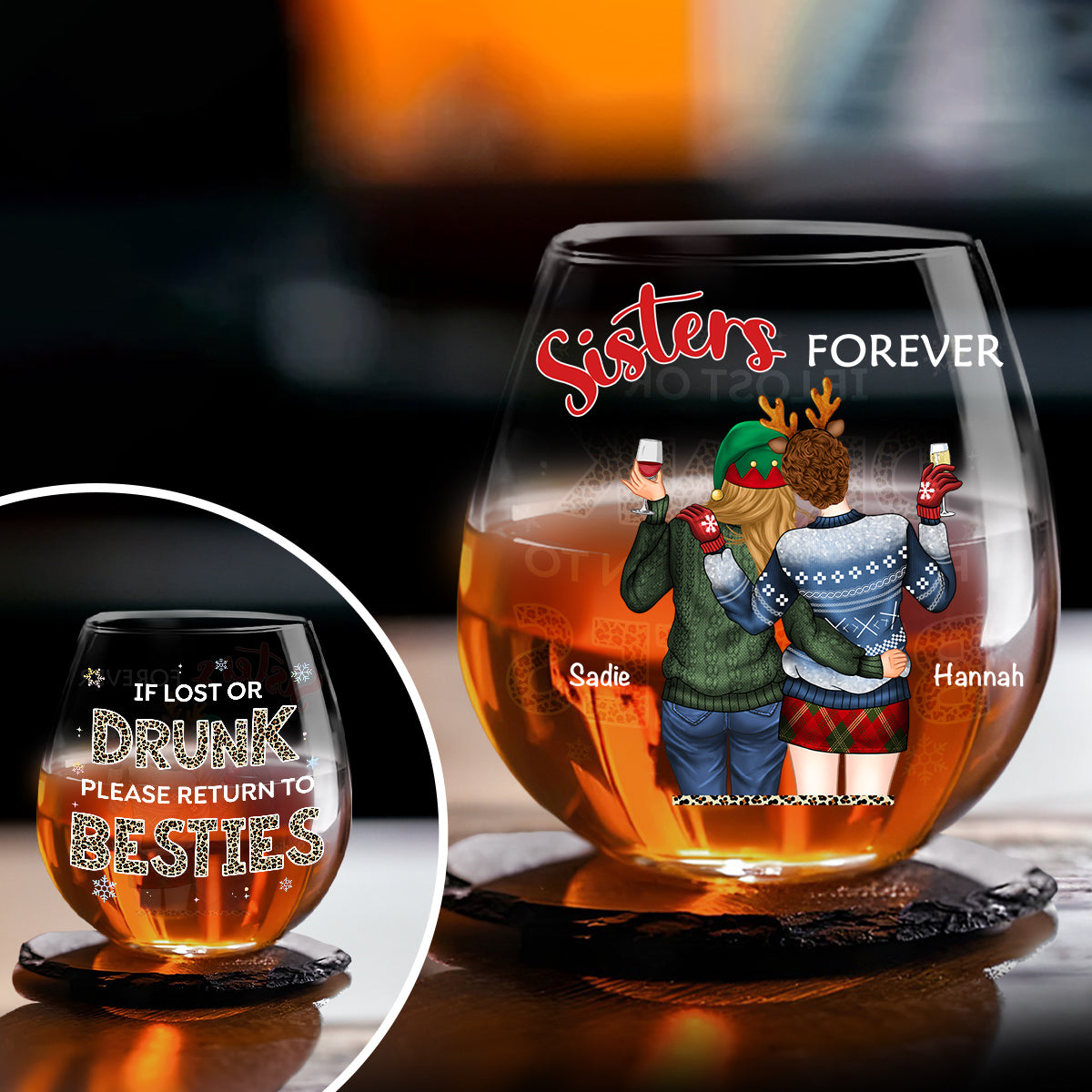 Bestie Drunk - Personalized Custom Wine Glass