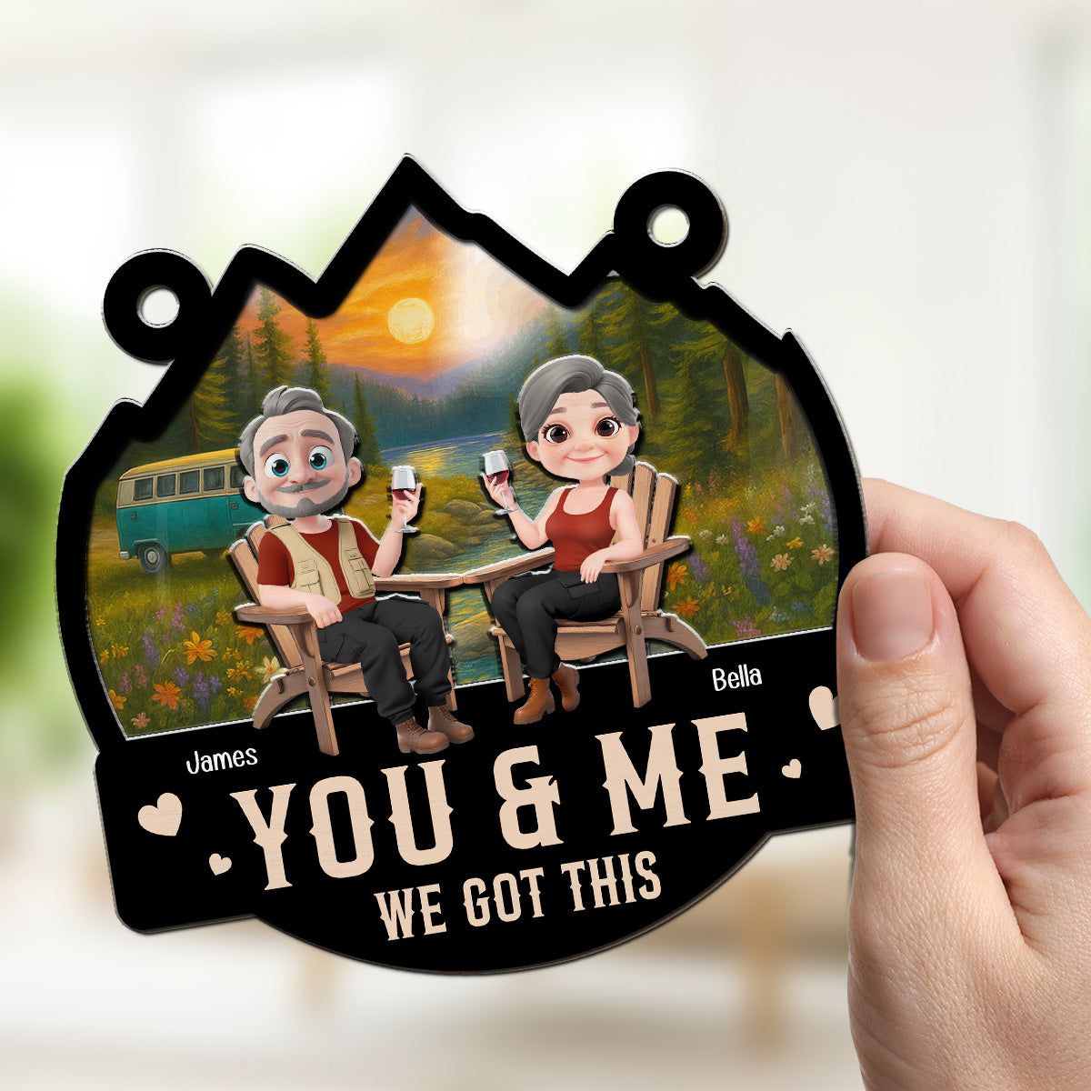 You And Me Camping Chilling - Personalized Custom Suncatcher