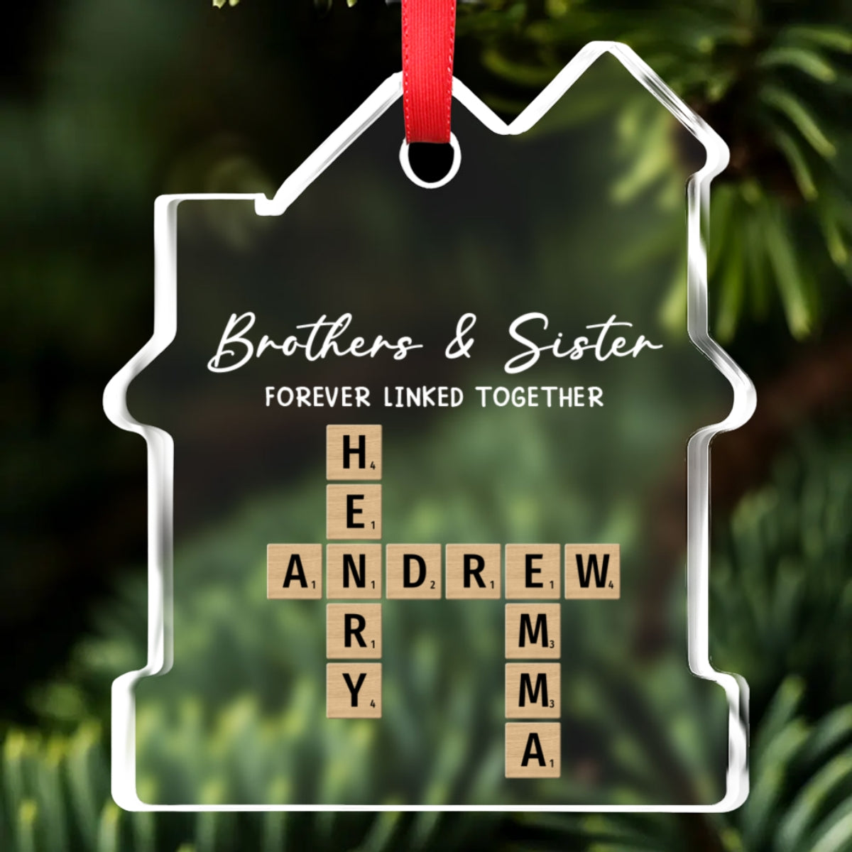 Family Roots Keep Us Together - Personalized Custom House Shaped Glass Ornament