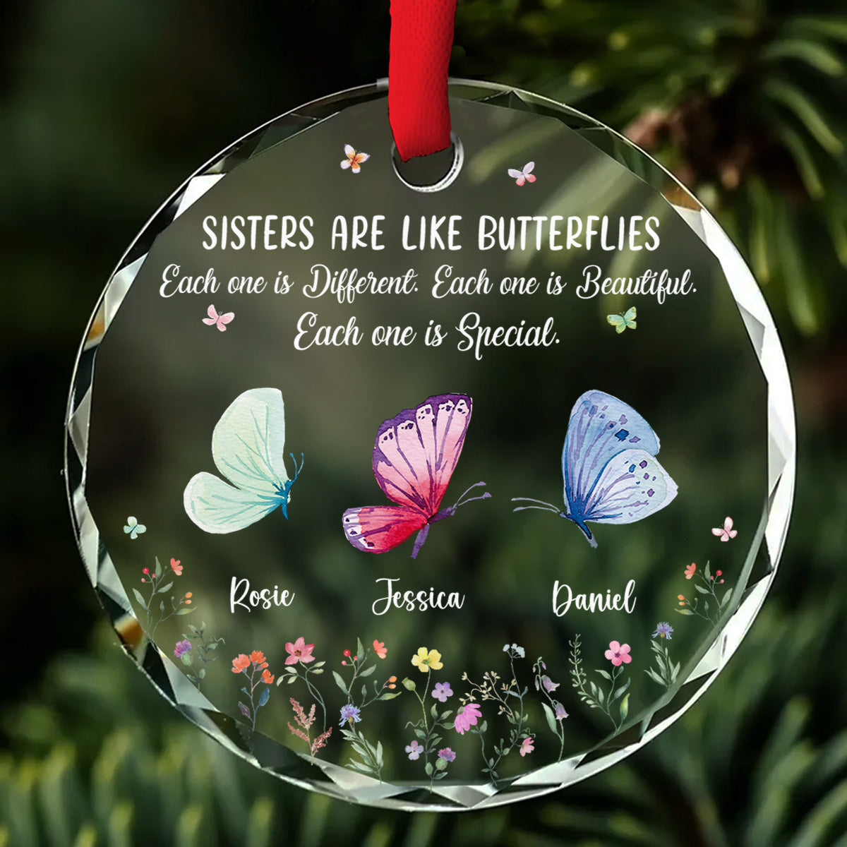 Sister Are The Gardeners Of Our Souls - Personalized Custom Glass Ornament