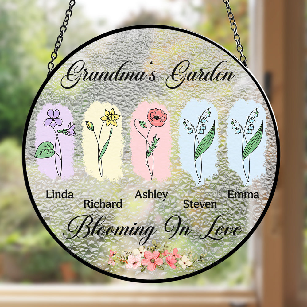 Love Grows Here - Personalized Custom Window Hanging Suncatcher
