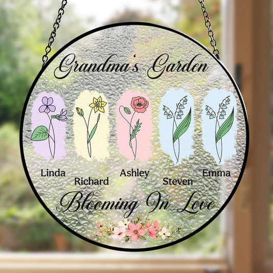 Love Grows Here - Personalized Custom Window Hanging Suncatcher