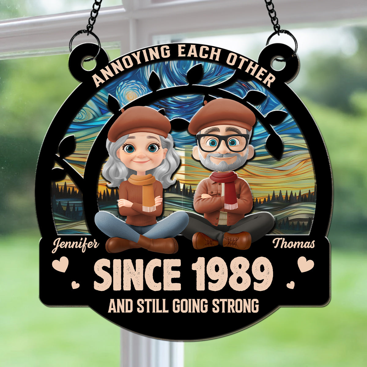 Love You Forever Autumn - Personalized Custom Suncatcher