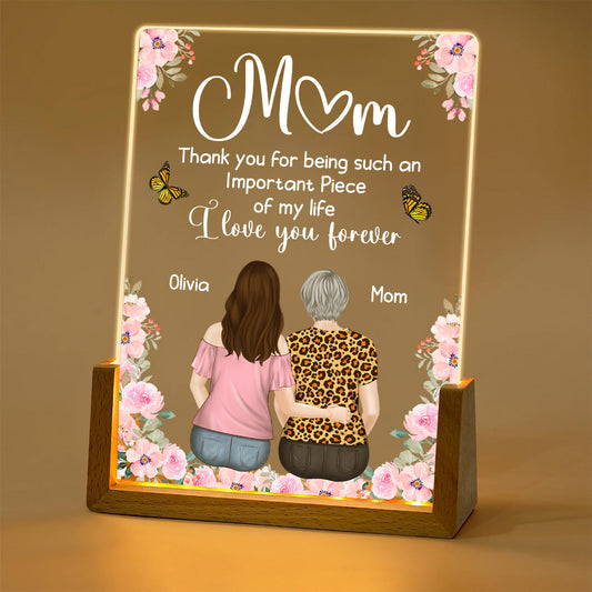 Mother And Daughter - Personalized Custom Plaque With Walnut Base