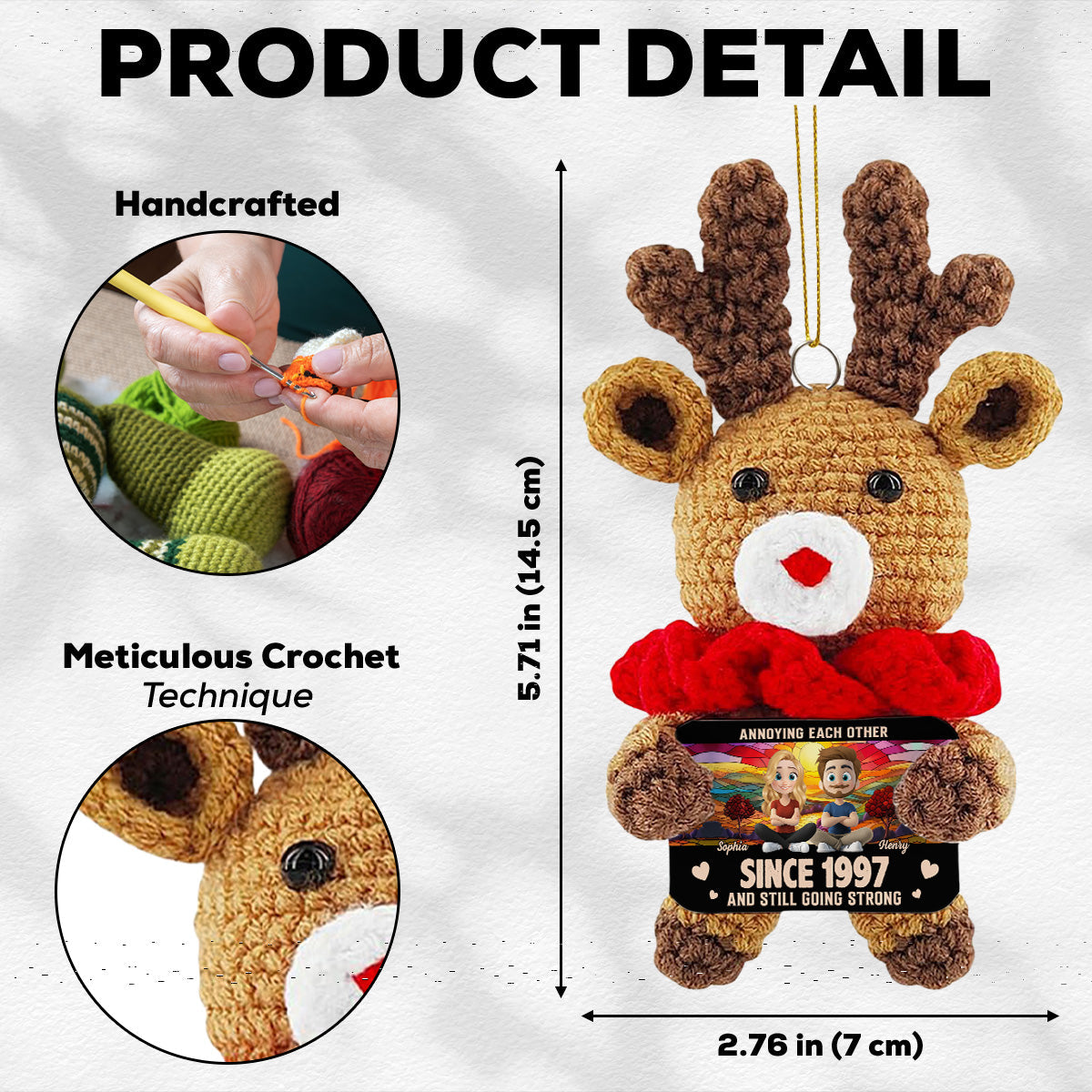 Love You Forever - Personalized Custom Deer Crocheted Ornament