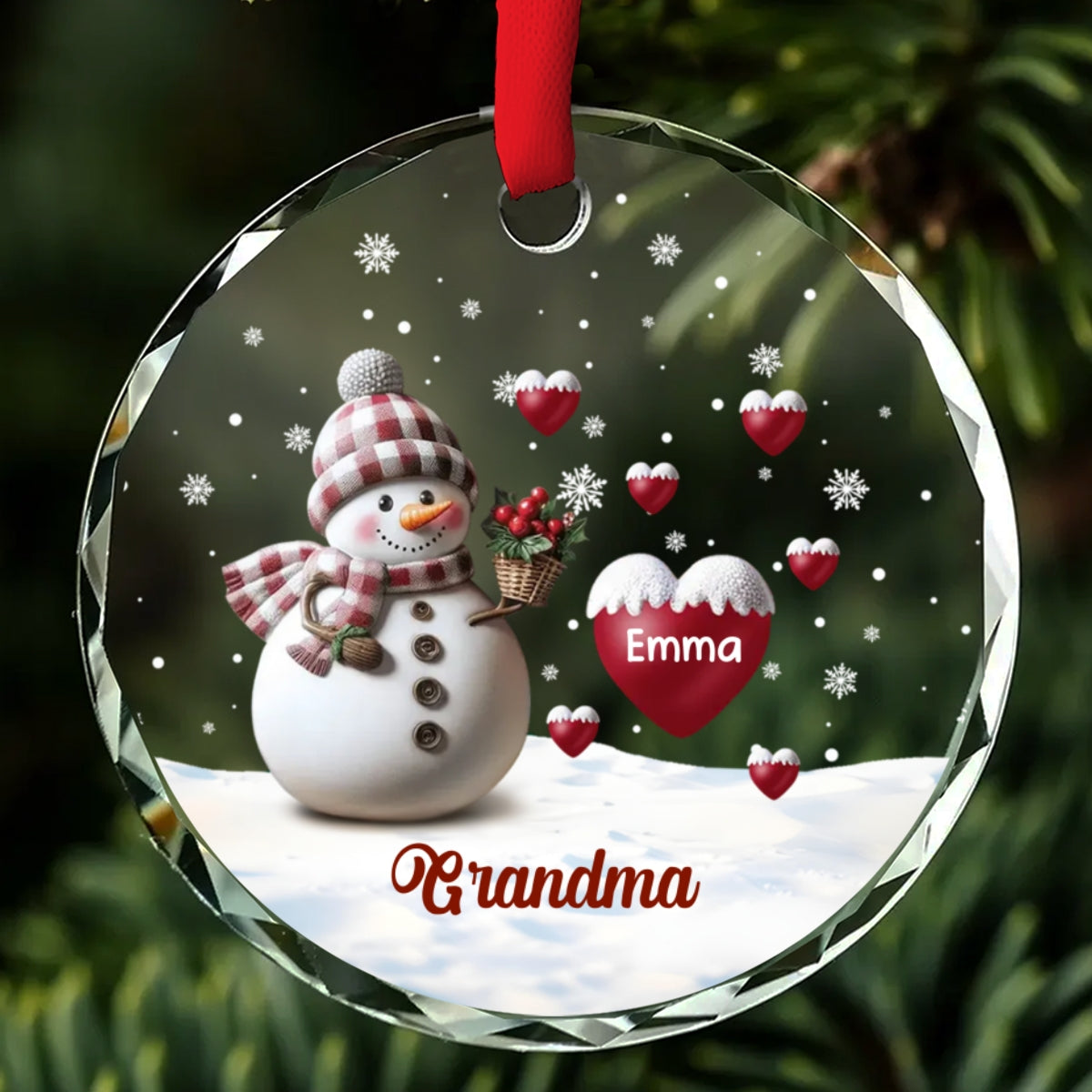 Lovely Grandma - Personalized Custom Glass Ornament