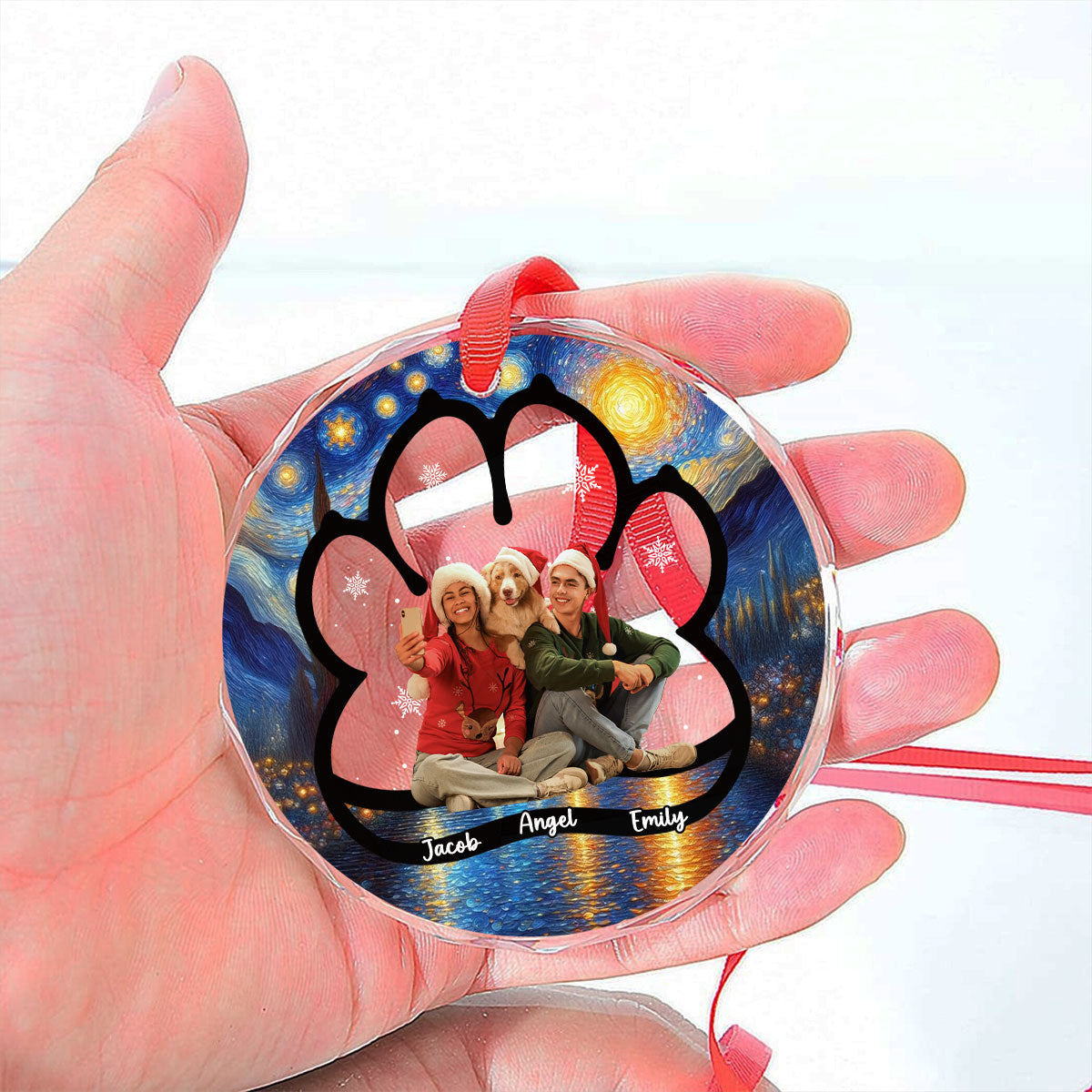 Here With Each Other Photo - Personalized Custom Glass Ornament
