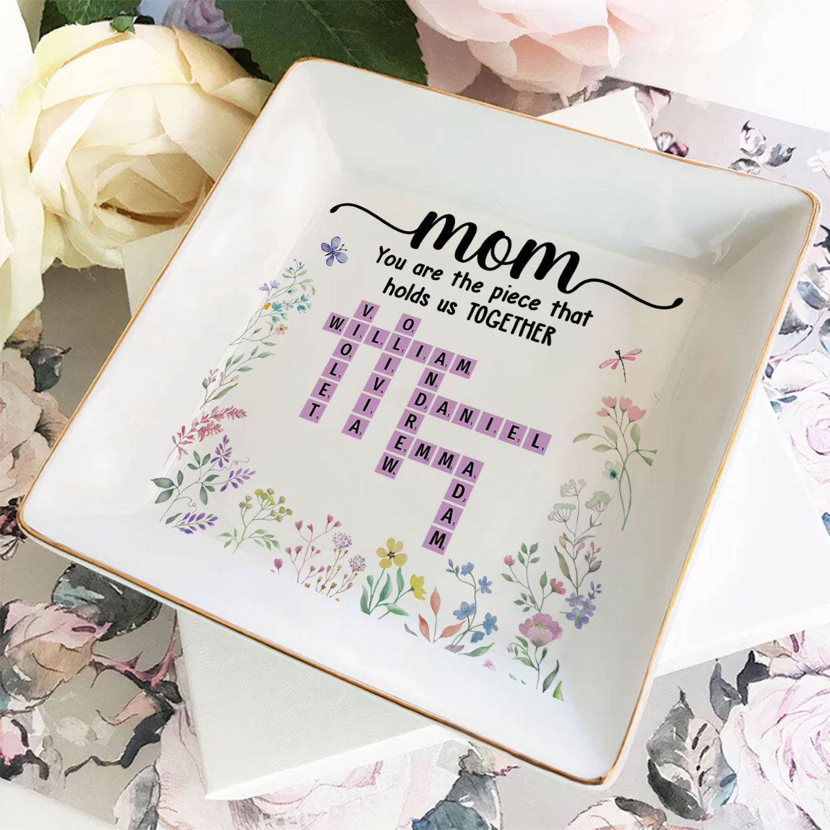Mom Holds Us Together - Personalized Custom Jewelry Dish