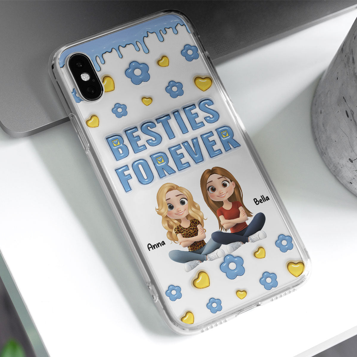 Life Is Better With True Friend Cartoonize - Personalized Custom 3D Inflated Effect Phone Case