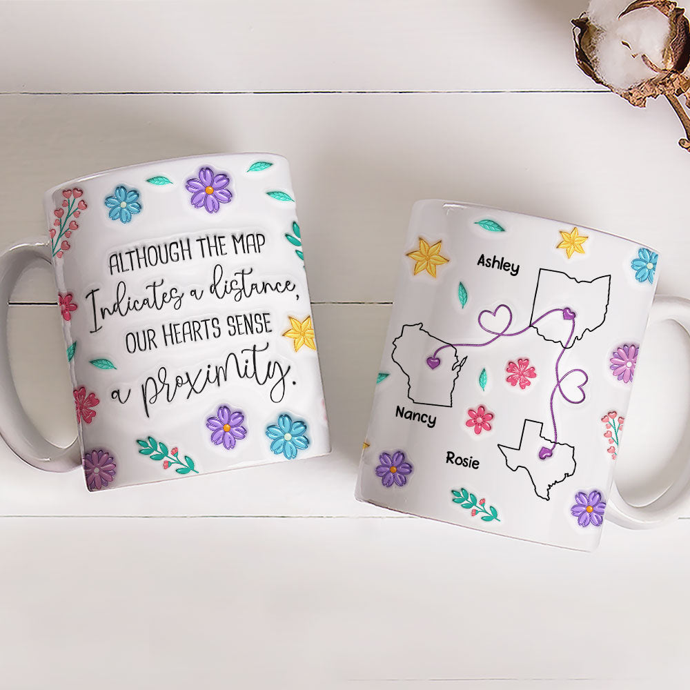 My Heart Feels You Nearby - Personalized Custom 3D Inflated Effect Mug