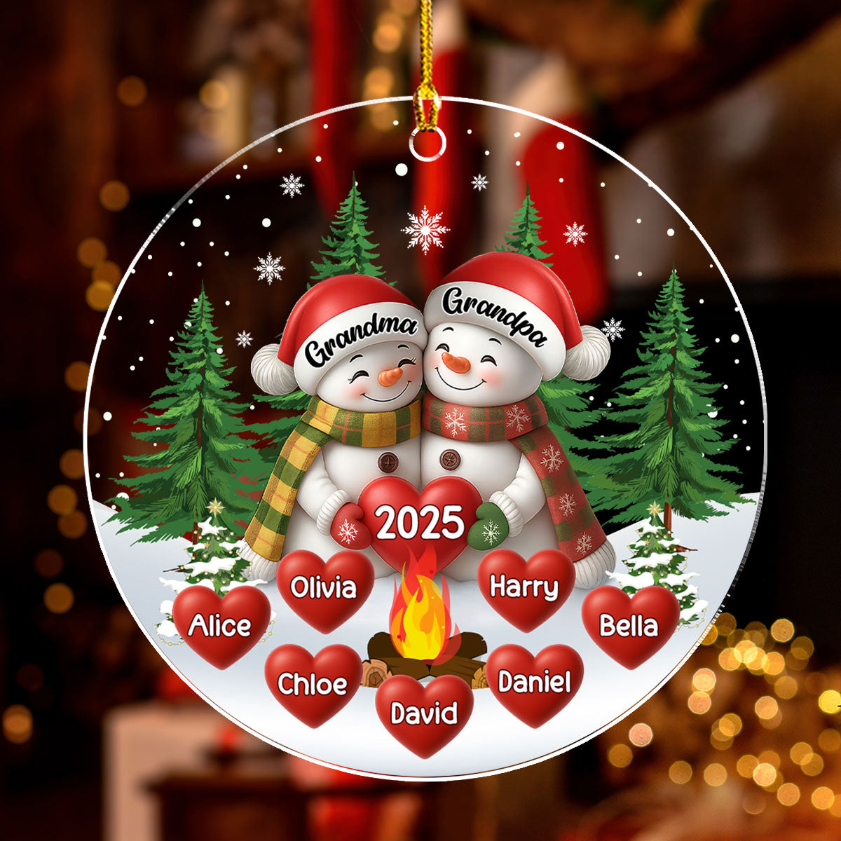 Grandma Grandpa Grandkids - Personalized Custom Acrylic Ornament