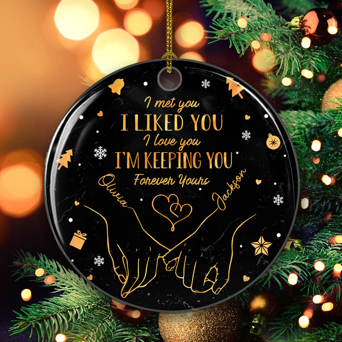 My Heart Is Perfect Because You Are Inside - Personalized Custom Ceramic Ornament