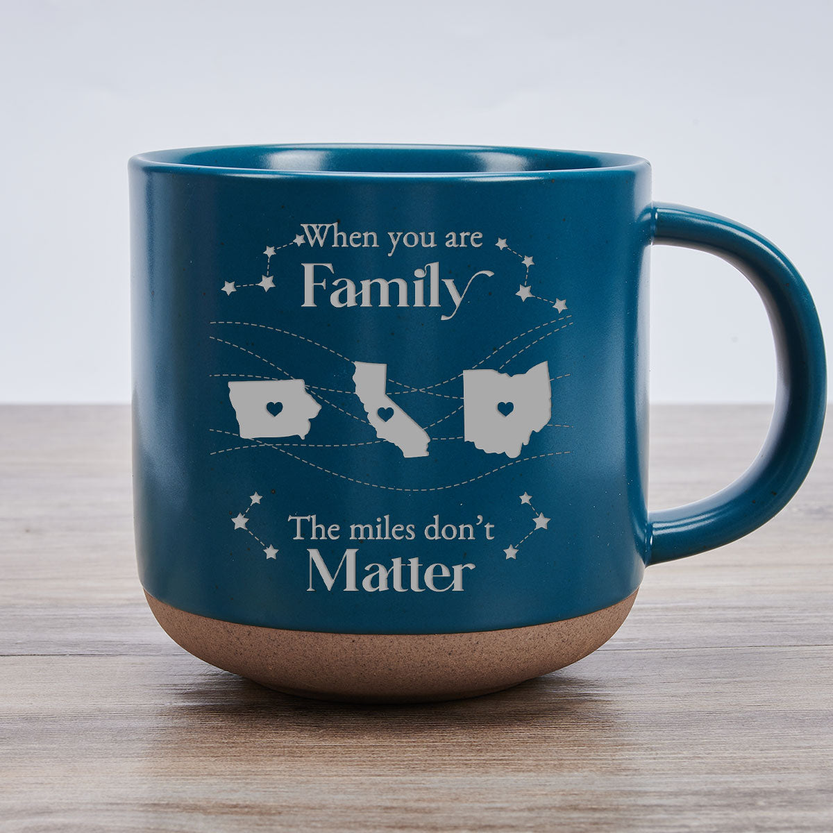 When You Are Family, Distance Does Not Matter - Personalized Custom Pottery Mug