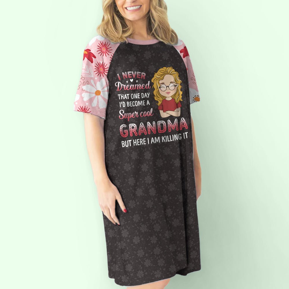 Super Cool Grandma - Personalized Custom 3/4 Sleeve Dress