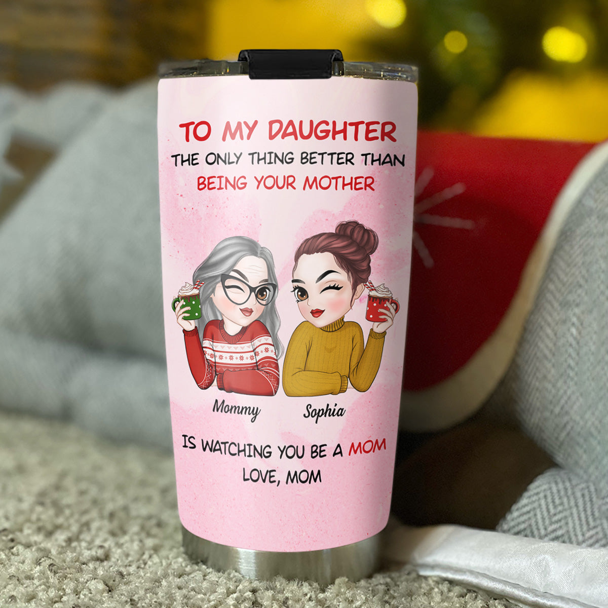 To My Daughter Merry Christmas  - Personalized Custom Tumbler