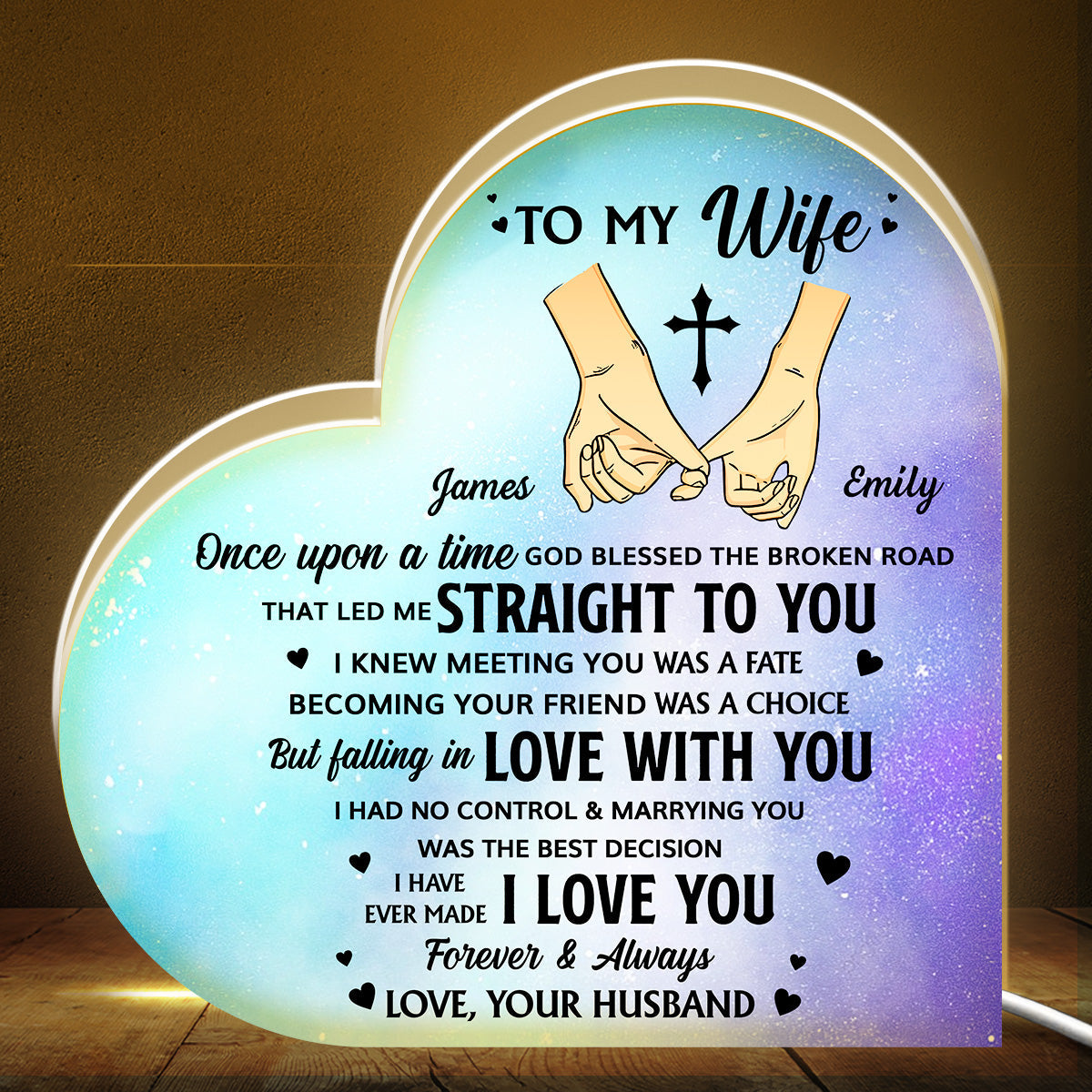 God Blessed Broken Road - Personalized Custom Light Box