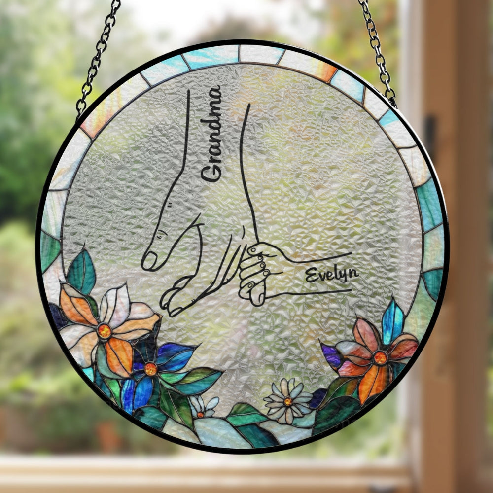 Forever Holding Hands - Personalized Custom Window Hanging Suncatcher