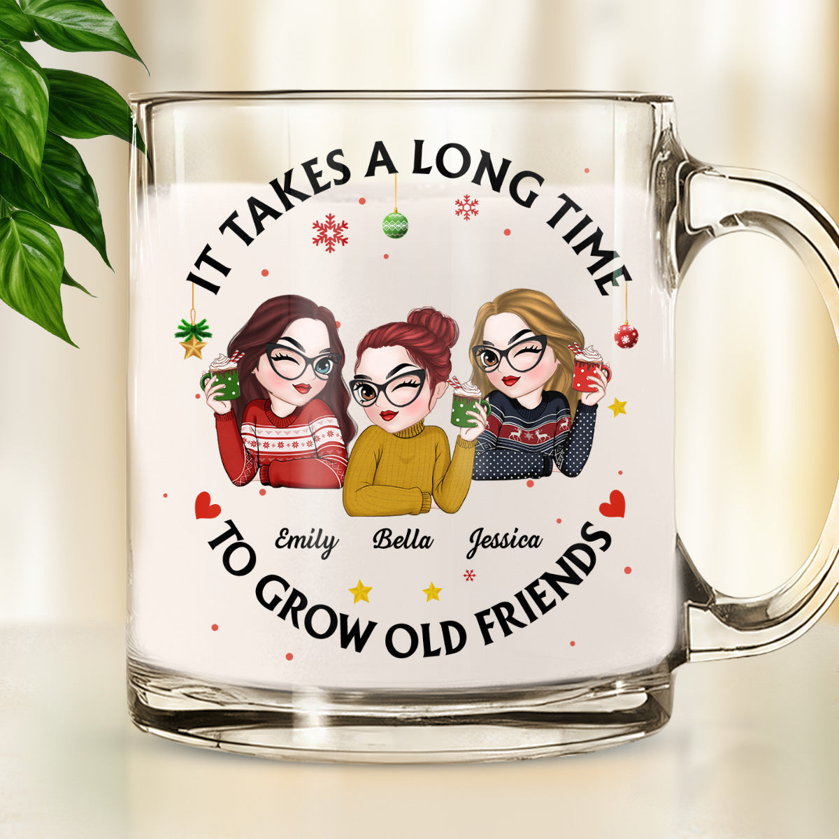 Lets Be Friends Until We Are Old - Personalized Custom Glass Mug