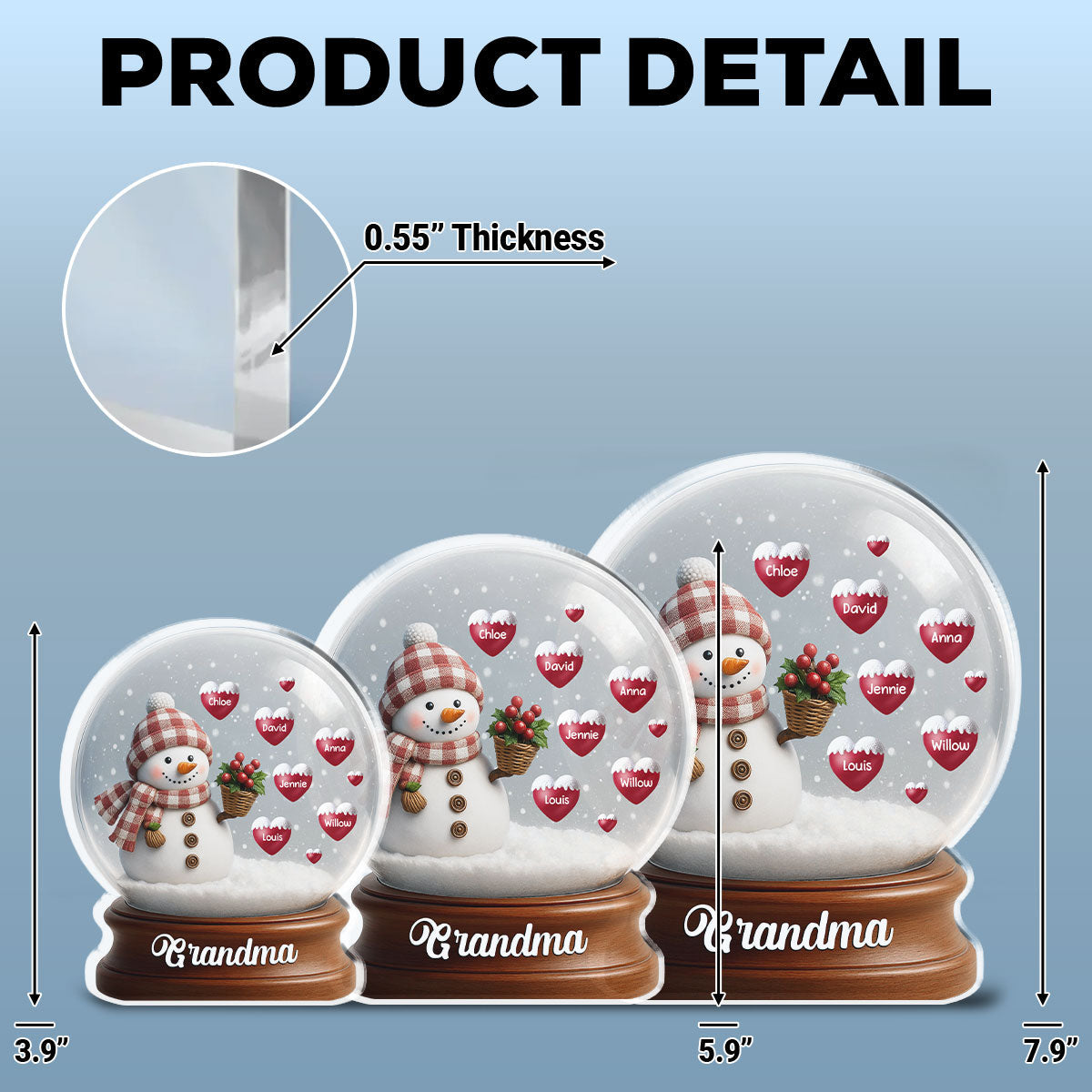 Snowman Hug Of Love - Personalized Custom Acrylic Plaque