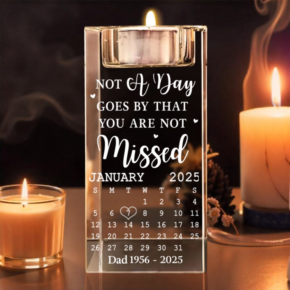 Miss You - Personalized Custom Engraved Crystal Candle Holder