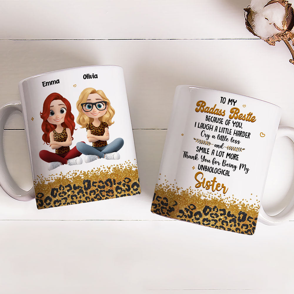 I Laugh A Little Harder Because Of You - Personalized Custom Mug