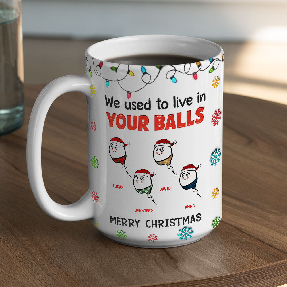 Merry Christmas I Used To Live In Your Balls - Personalized Custom 3D Inflated Effect Mug