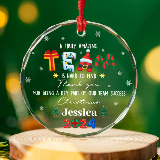 A Truly Amazing Team - Personalized Custom Glass Ornament