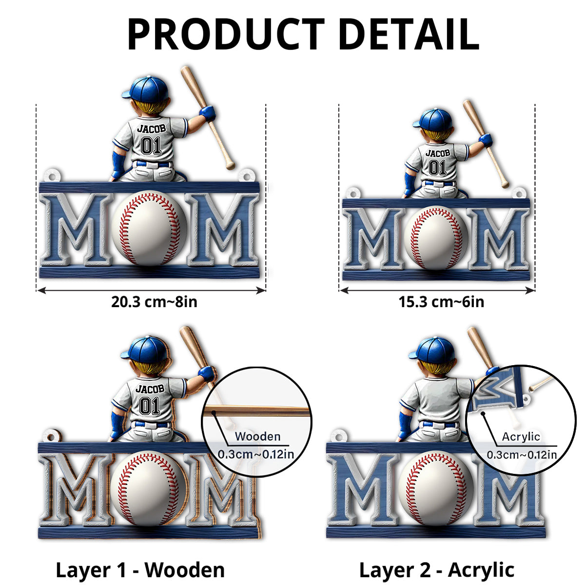 Baseball Life, Mom Pride - Personalized Custom Suncatcher