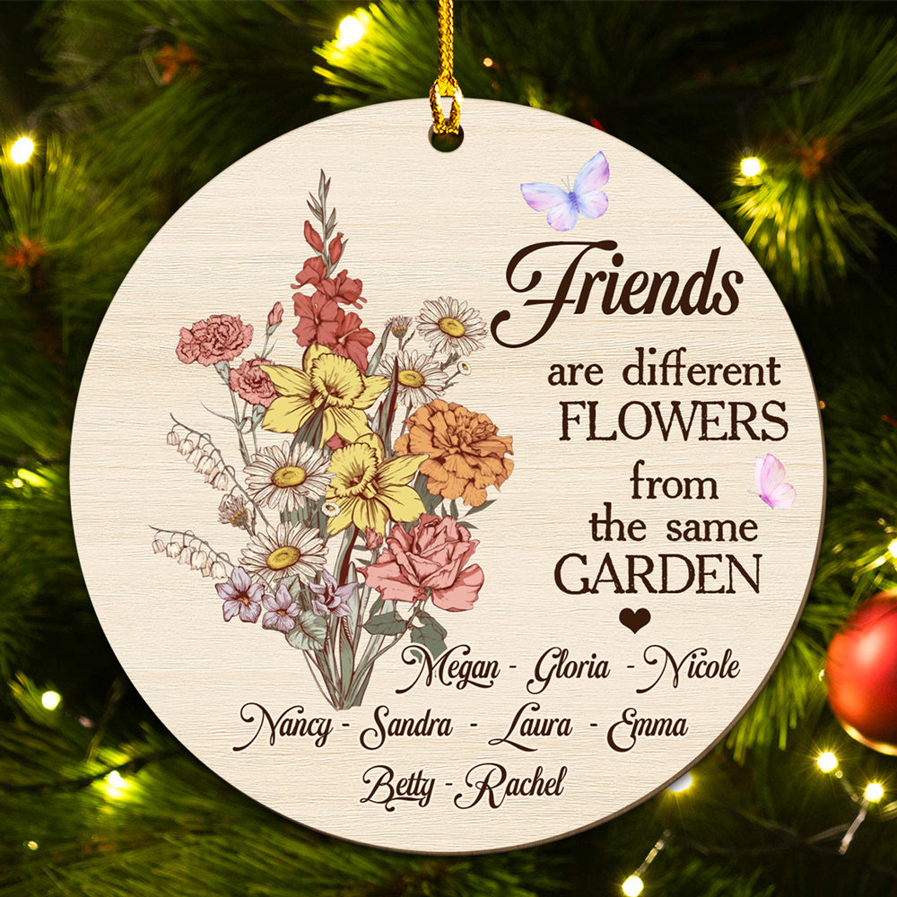 Sisters Are Different Flower - Personalized Custom Wood Ornament