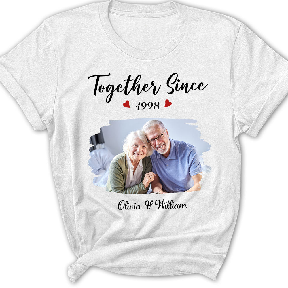 Together Since Husband Wife Photo - Personalized Custom Shirt