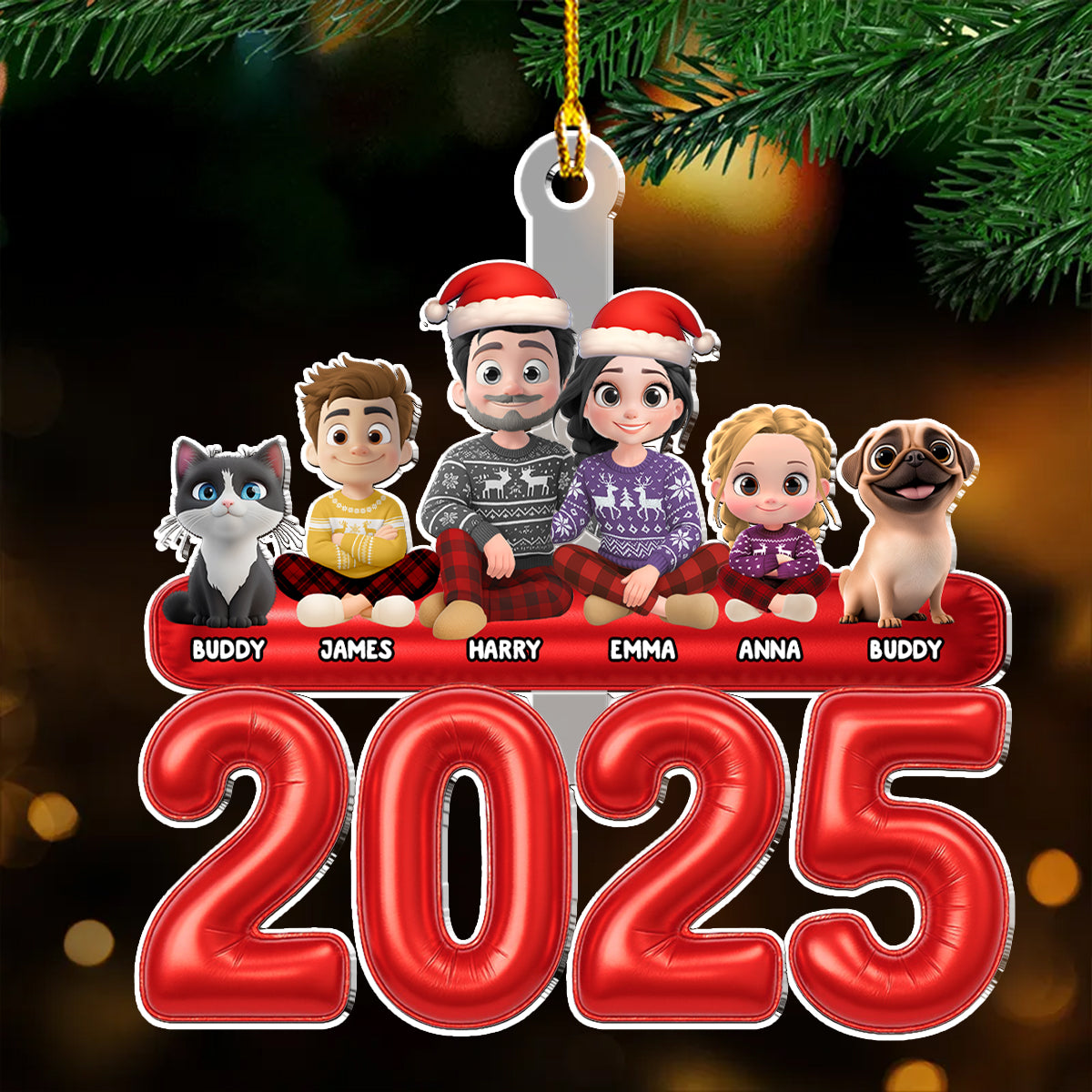 Us And Our Kid Pet - Personalized Custom Acrylic Ornament