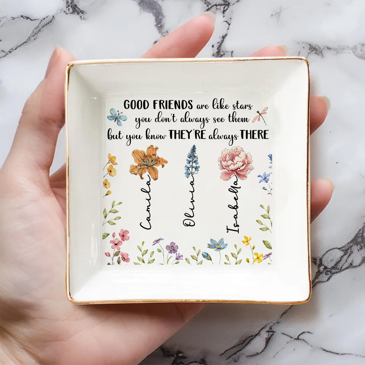 Good Friends Are Like Stars - Personalized Custom Jewelry Dish