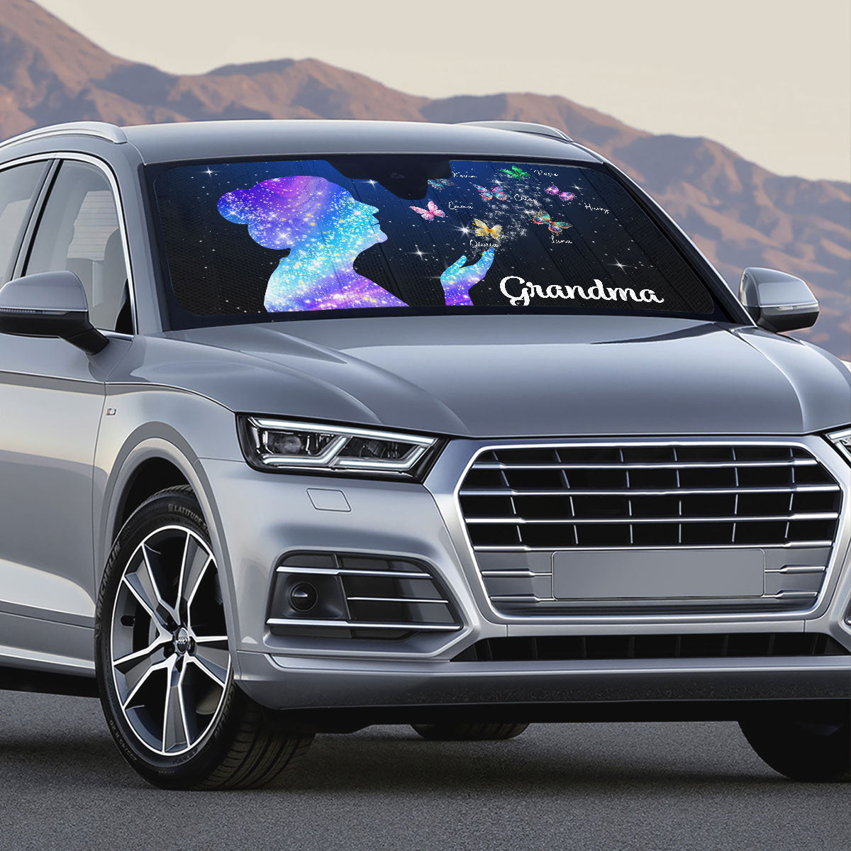 Grandma And Kids Beautiful - Personalized Custom Car Sunshade