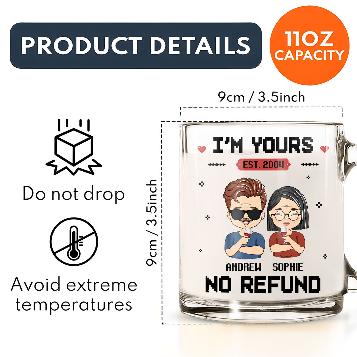 I Am Yours - Personalized Custom Glass Mug