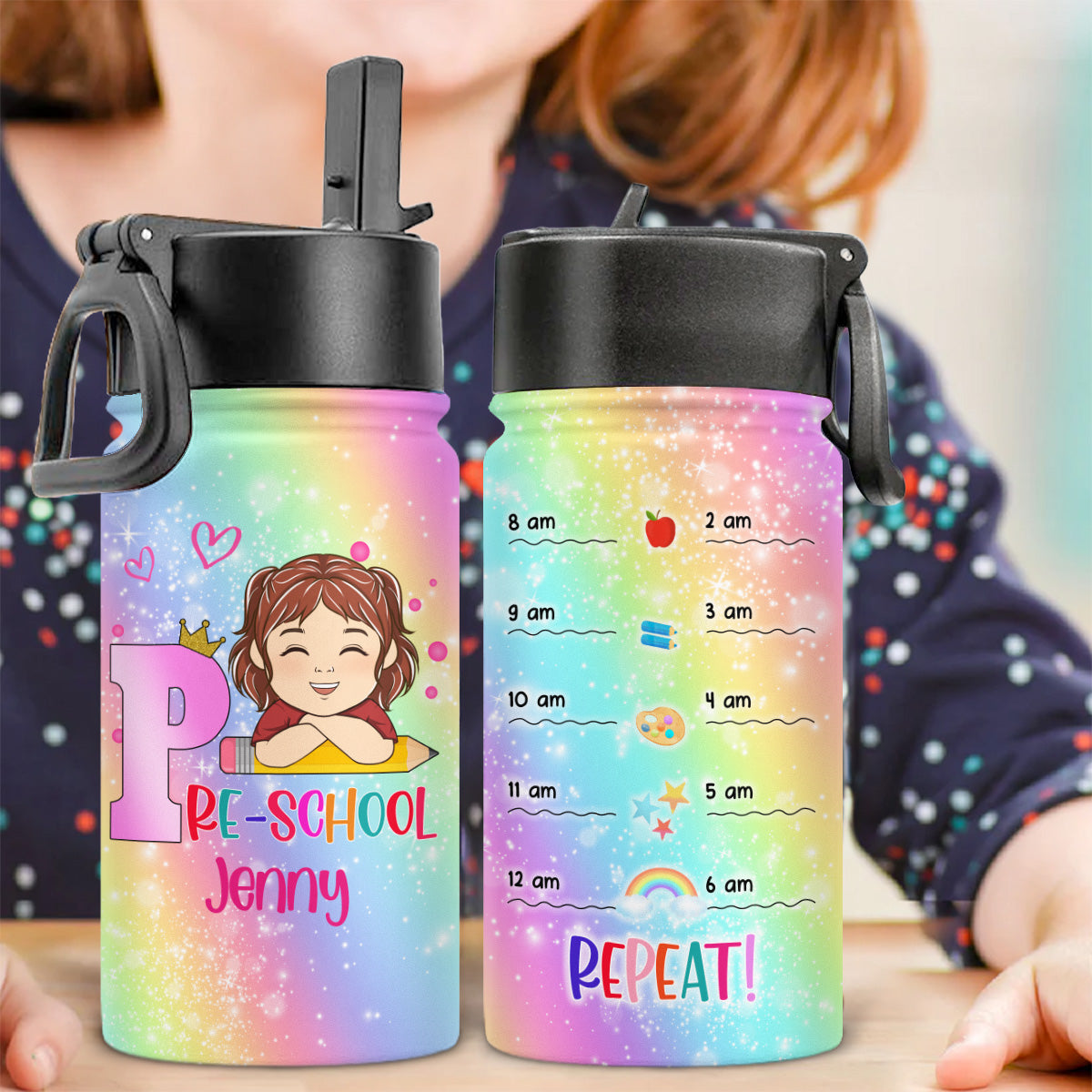 Water Reminder For Kid - Personalized Custom Kids Water Bottle