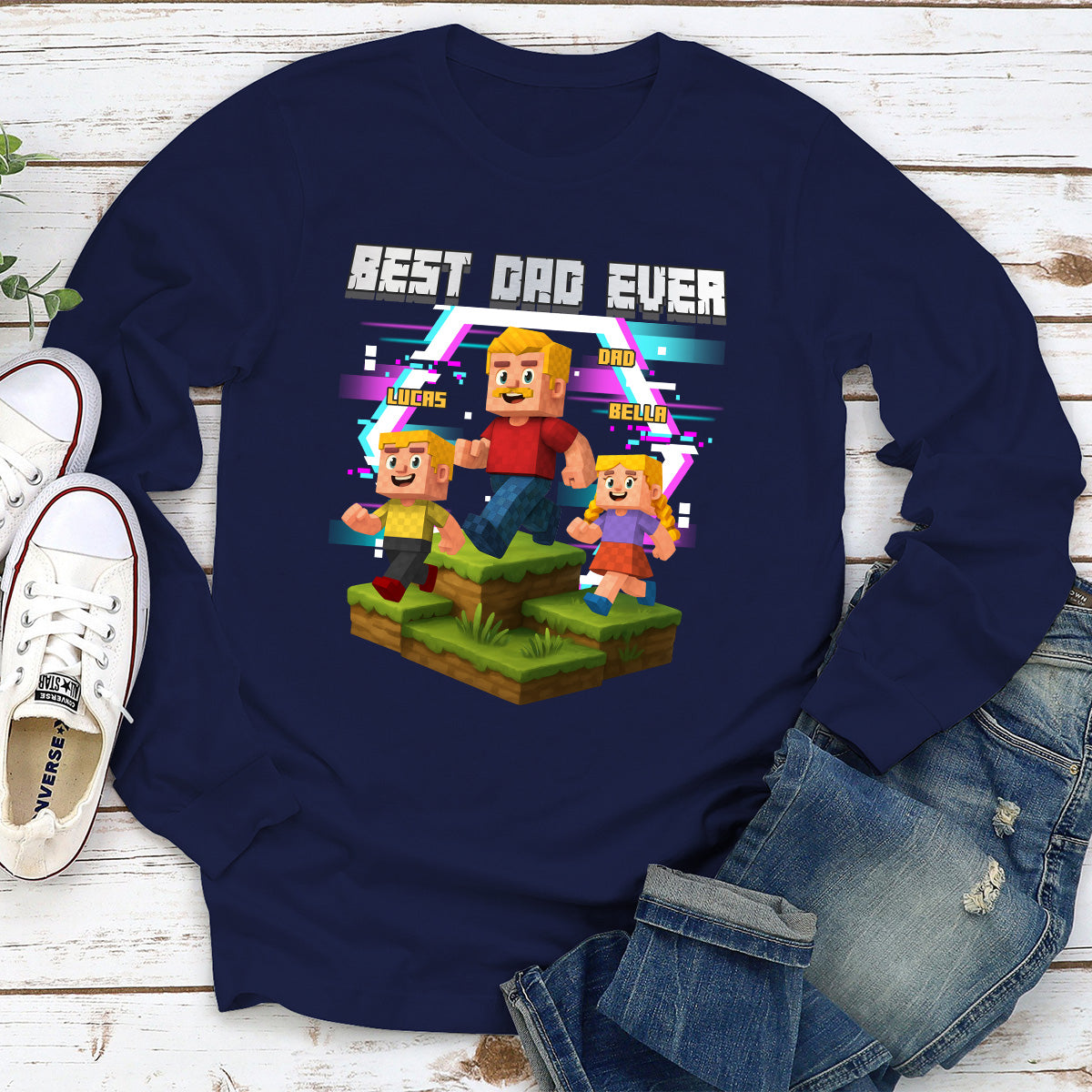 Daddy And Kids - Personalized Custom Shirt