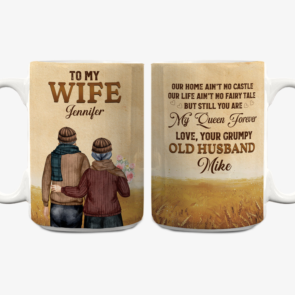To My Wife You Are My Queen Forever - Personalized Custom Coffee Mug